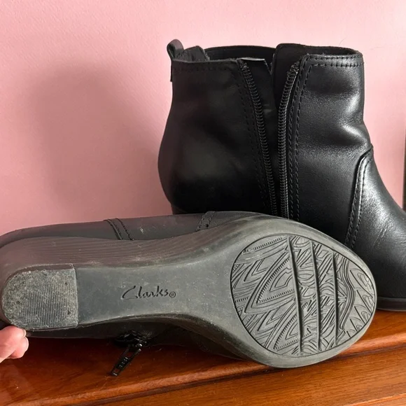 Clarks Black Ankle Booties - Picture 2 of 2
